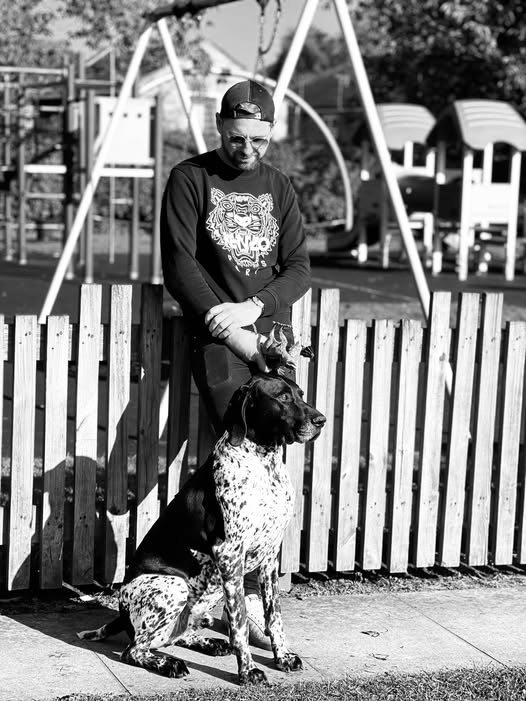 Steve, founder of Luxe Bathroom Studio in Wetherby, with his dog Duke